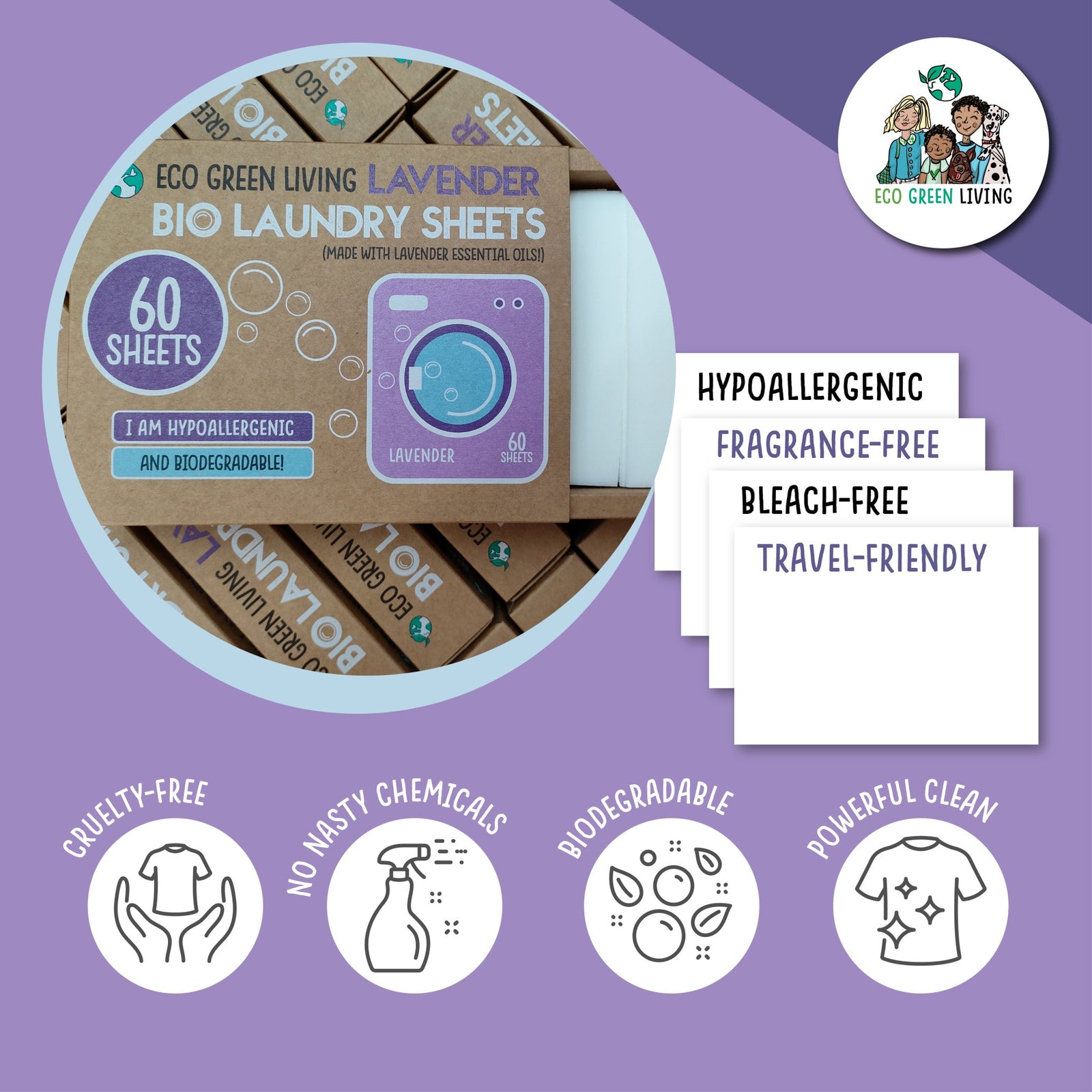 Laundry Detergent Sheets X 60 (lavender)
