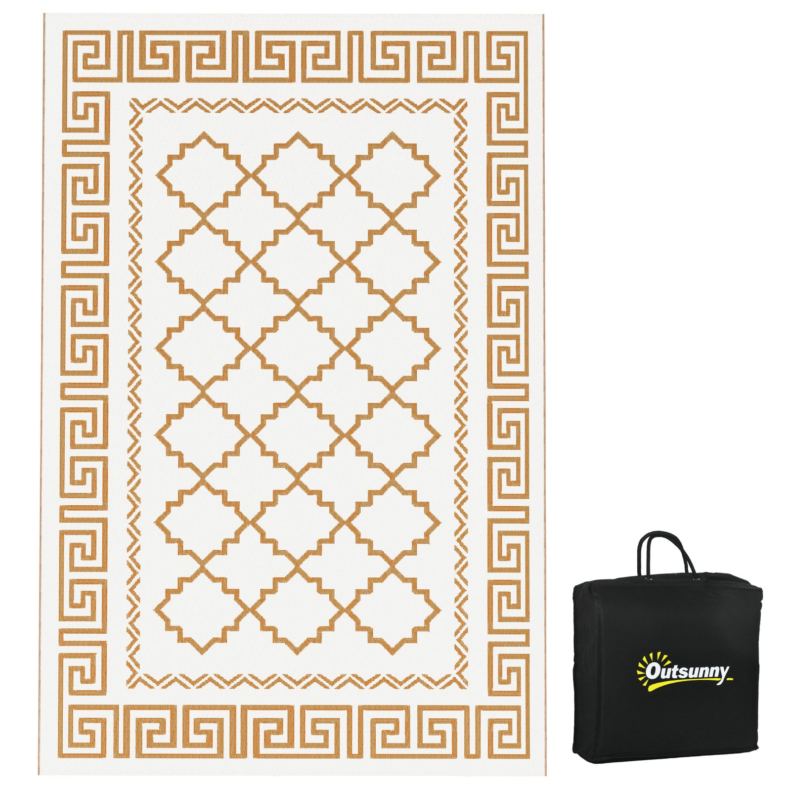 Reversible Rug W/ Carry Bag 182x274cm Brown