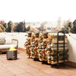 Outsunny Steel Firewood Log Rack, 300 Kg Indoor Outdoor Fireplace
