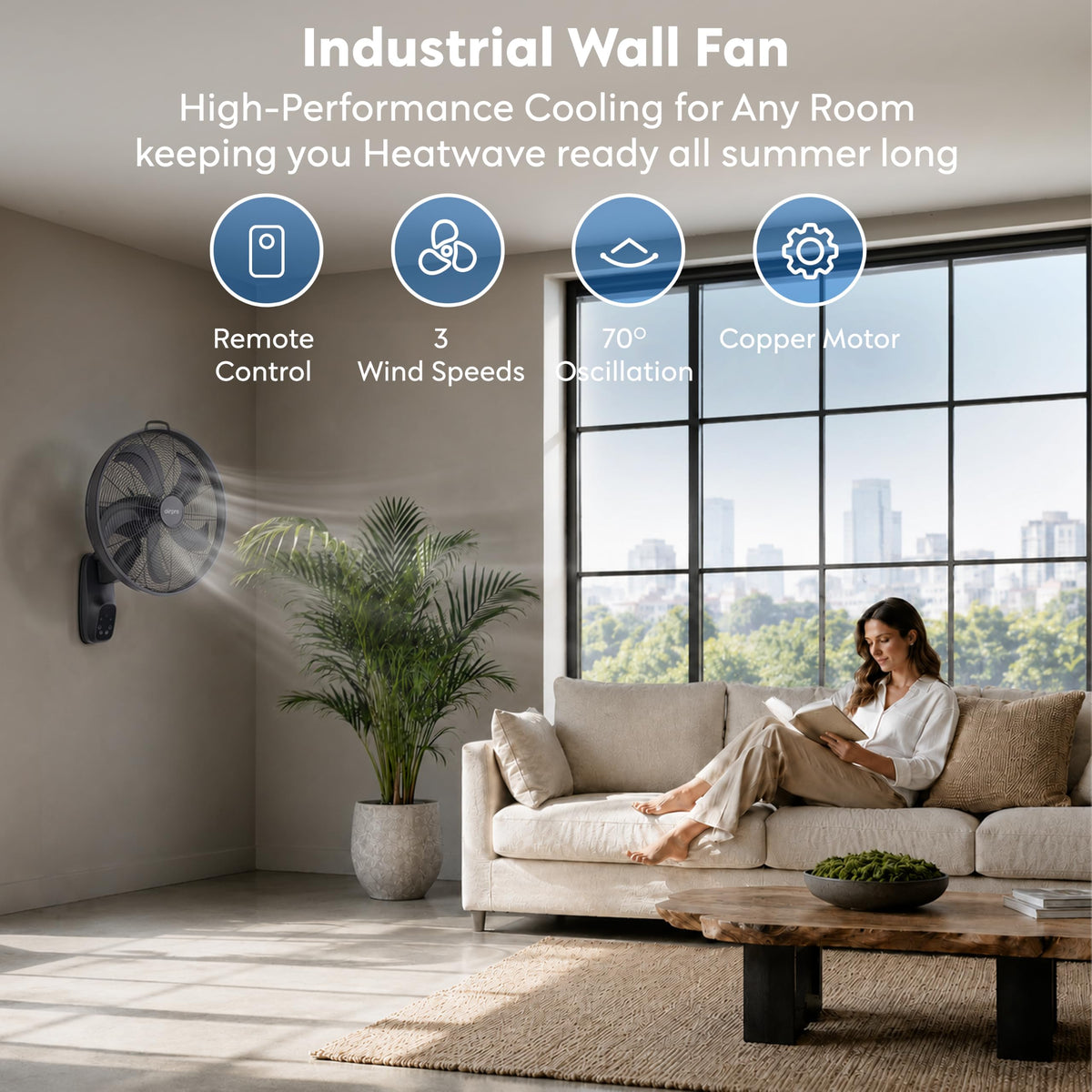 Air Pro Air Pro 16in Wall Fan With Adjustable Tilt And 3 Speeds - Black