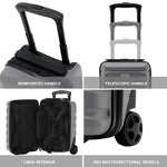 40x20x25cm Hard Case Cabin Suitcase Ryanair Free Approved Carry On | Cabin | Grey