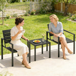 3 Pieces Garden Bistro Set For 2, Outdoor Bistro Table And Chairs | Black