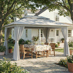 3 X 4 M Outdoor Garden Gazebo With Upf50+ Double roof | Dark Grey