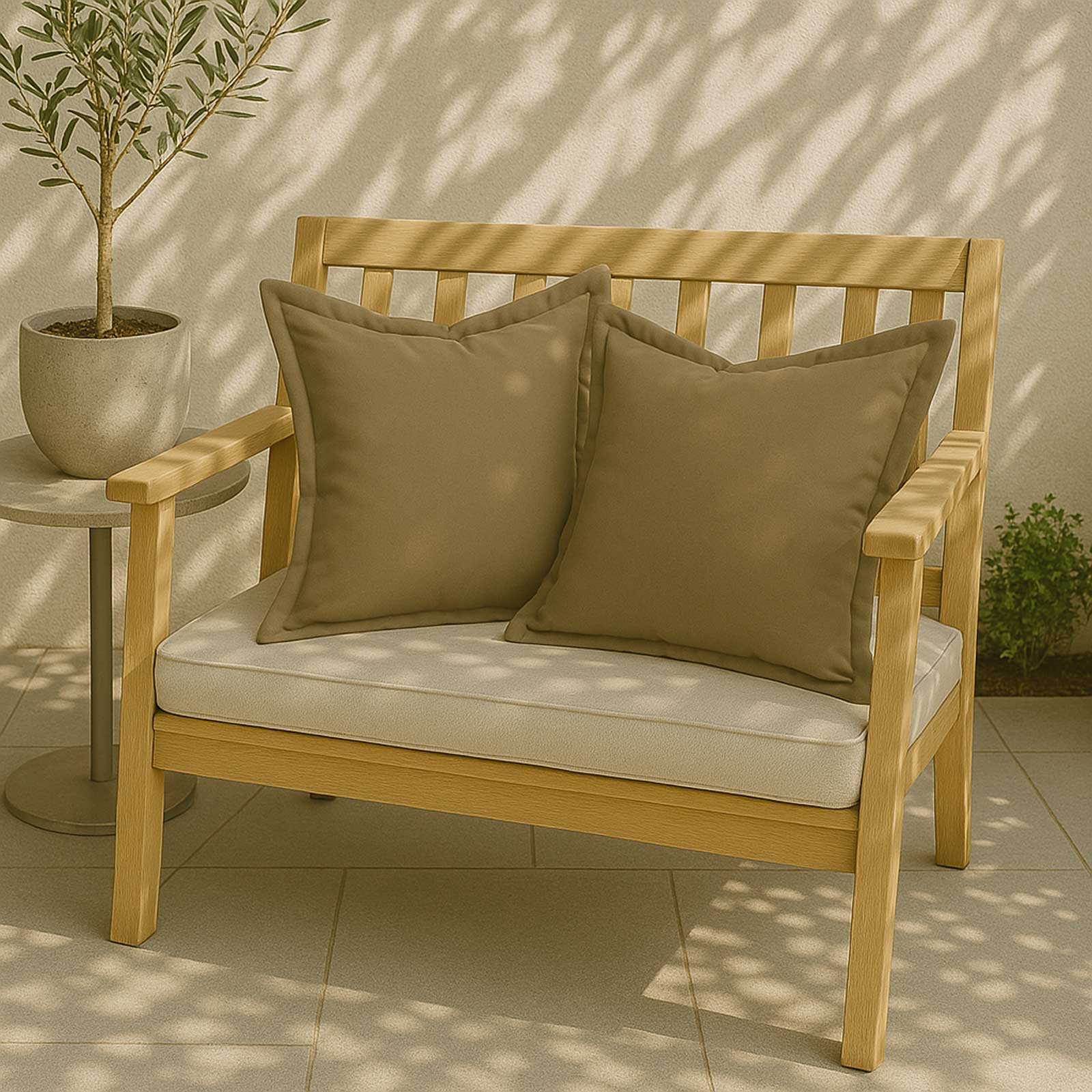 Plain Outdoor Cushion 45 X 45 Cm, Set Of 2 | 45cm x 45cm | Beige