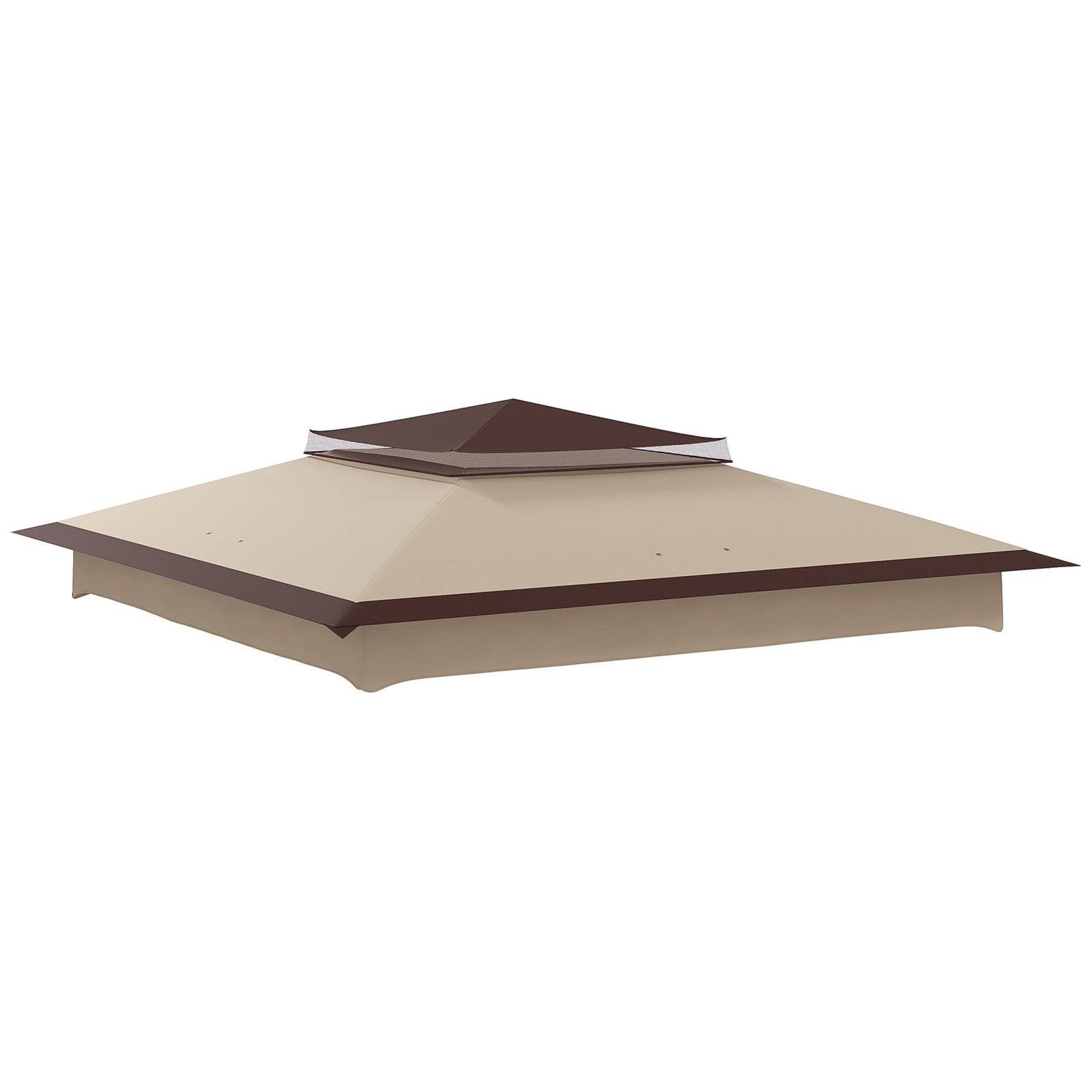 2-tier Gazebo Cover Replacement, 30+ Uv Protection | Beige