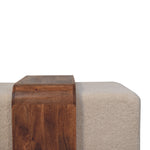 Arden Bench Duo Boucle-upholstered Seats, White And Brown