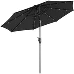 Parasol Patio Umbrella W/ Led Light Crank | Black