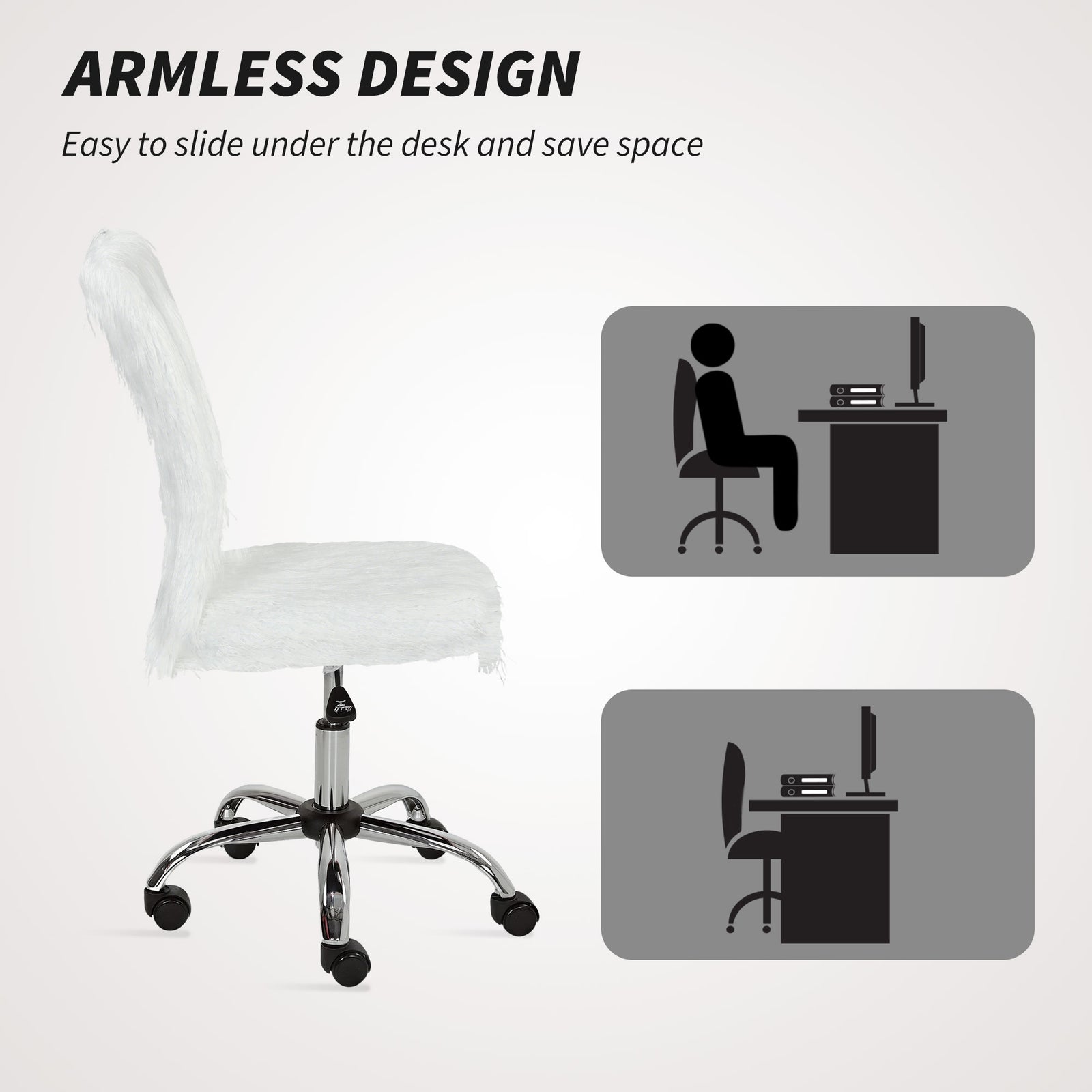 Vanity Chair, Swivel Computer | White