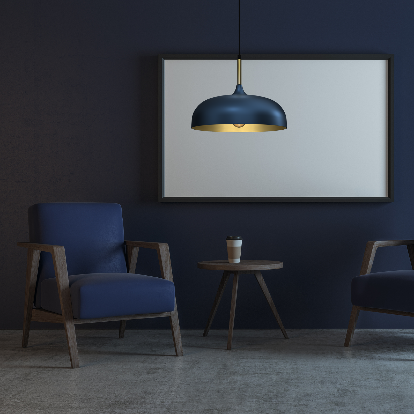 Pendant Lamp Lincoln 1xe27 35cm | 35cm | Navy Blue