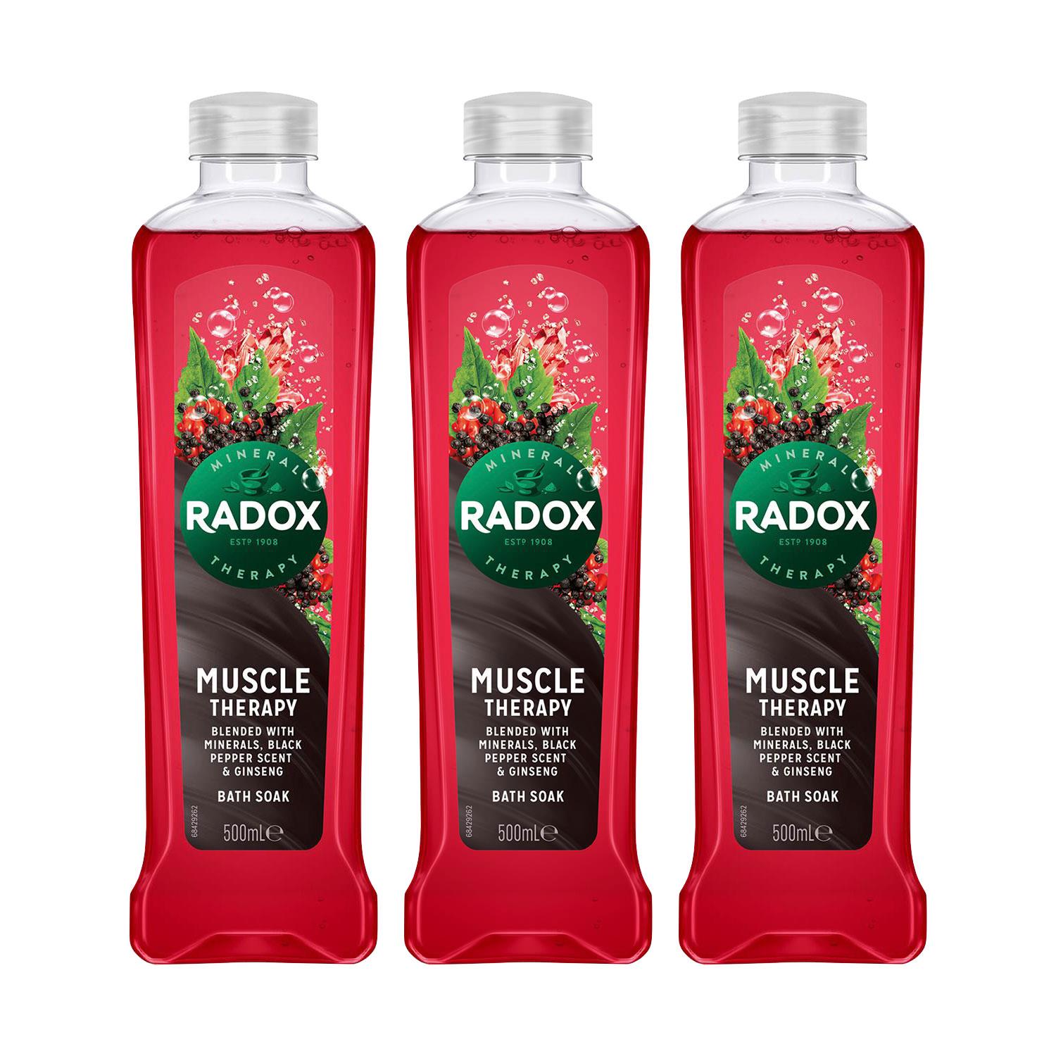 100% Nature Inspired Fragrances Bath Soak, Muscle Therapy, 500ml, 3pk | 3 | Red