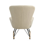 Contemporary Faux Wool Rocking Chair With Removable Cushion