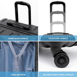 Set Of 3 Hard Shell Suitcases Overhead Carry On Cabin Bag & Check In 20kg+ Medium And Large Bag. | Set of 3 | Black