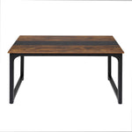 Dining Table 4-6 Seater Retro Kitchen Adjustable Foot For Home Walnut | Brown