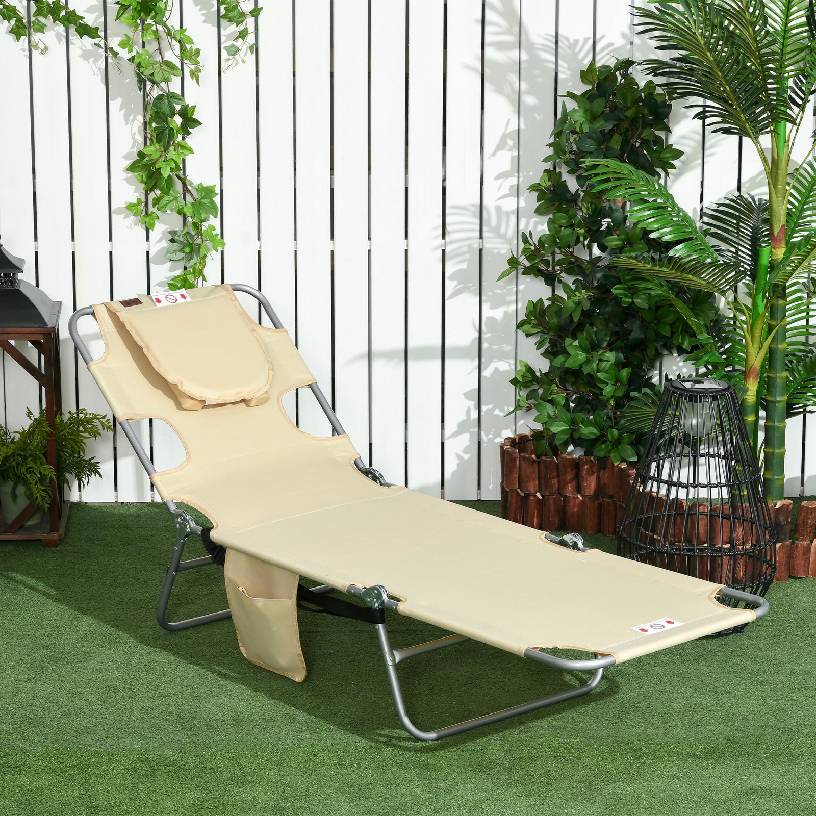 Chaise Lounge W/ Face Cavity & Arm Slots | Beige