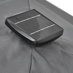 Double-tier 3m Square Solar Led Patio Umbrella Adjustable Height, 360° Rotation With Foot Pedal,cross Base Included