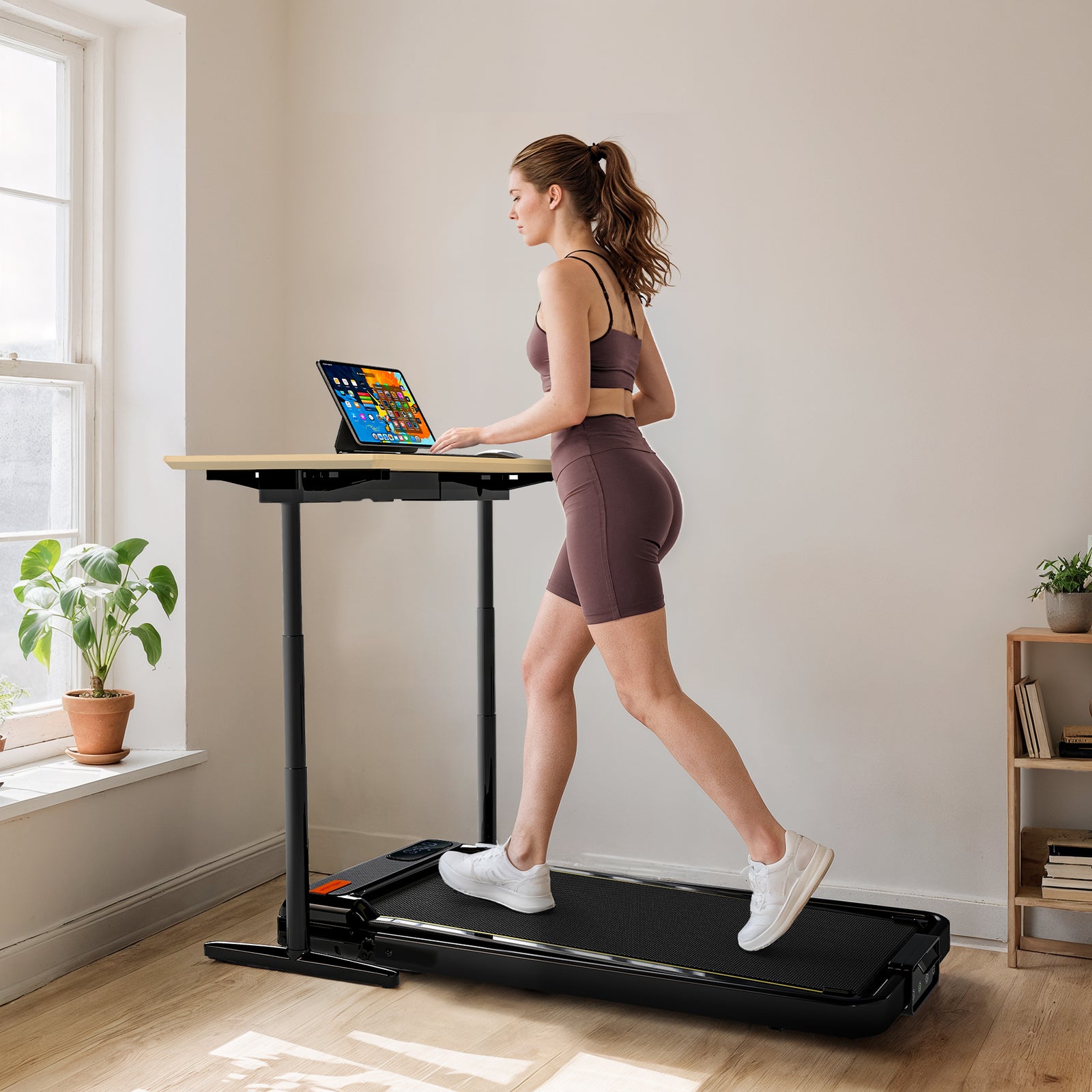 Folding Treadmill Under Desk Walking Pad With Incline | Black