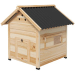 Pawhut Wooden Duck House, Poultry Coop With Double Doors, Openable Roof