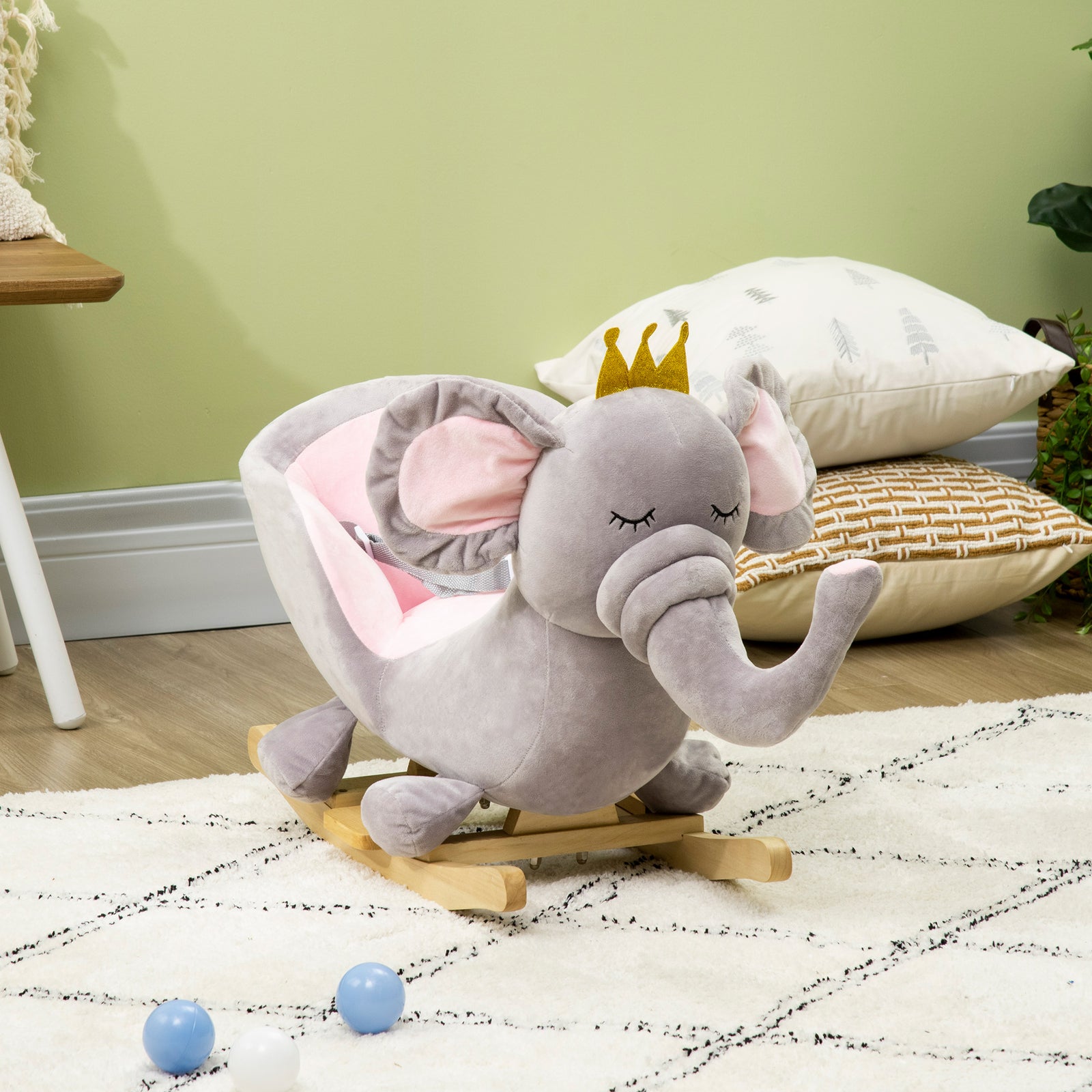 Baby Rocking Horse Elephant Rocking Chair Rocker Toy, For 18-36 Months