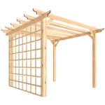 Outsunny 3 X 3 M Wooden Pergola Gazebo Arch With Trellis, Nature Wood Finish
