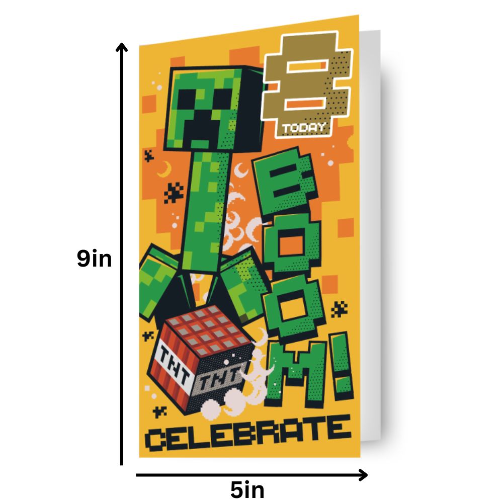 Minecraft Age 8 Birthday Card Official Product