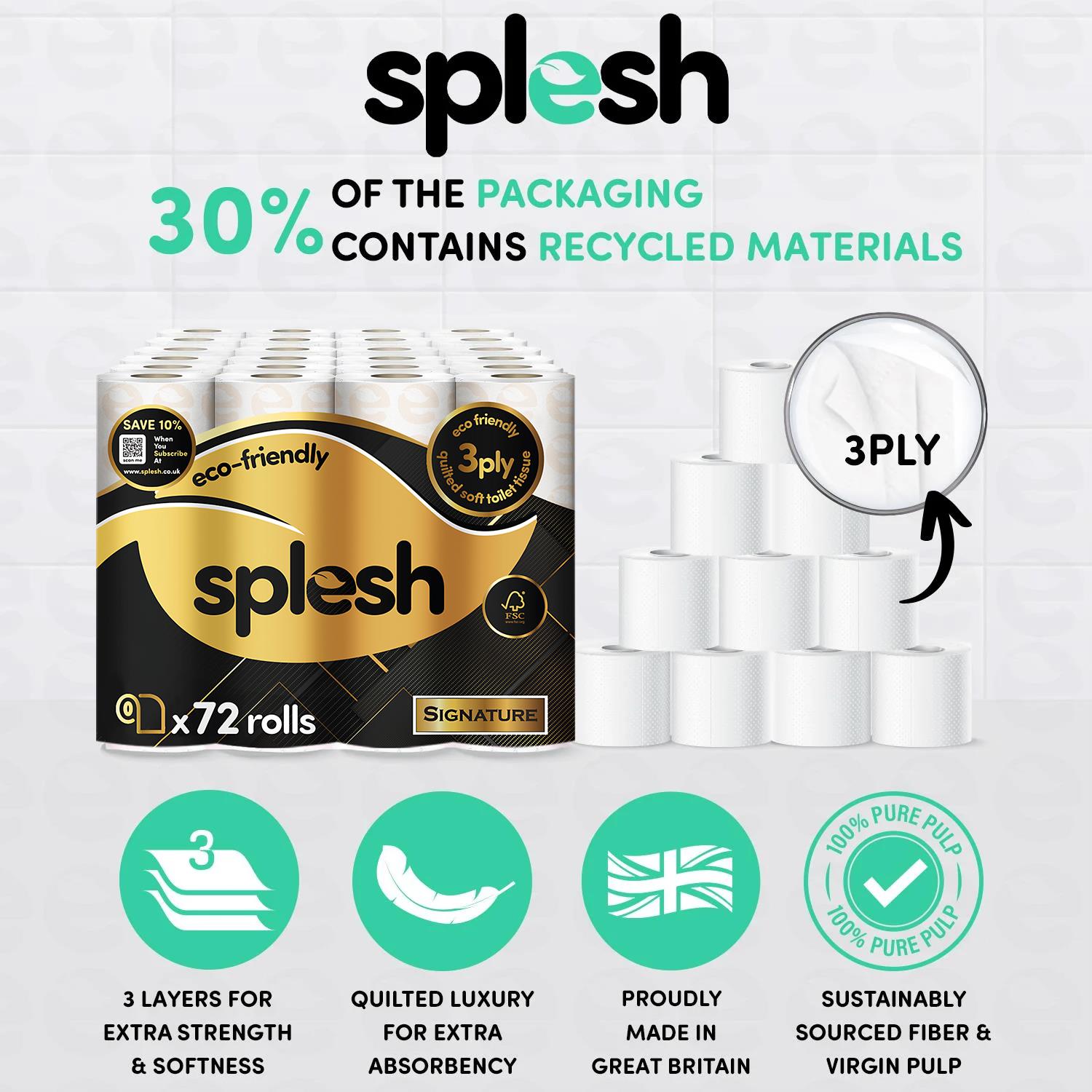 Toilet Roll Signature Scented 72 Rolls|quilted 3-ply Soft Toilet Paper