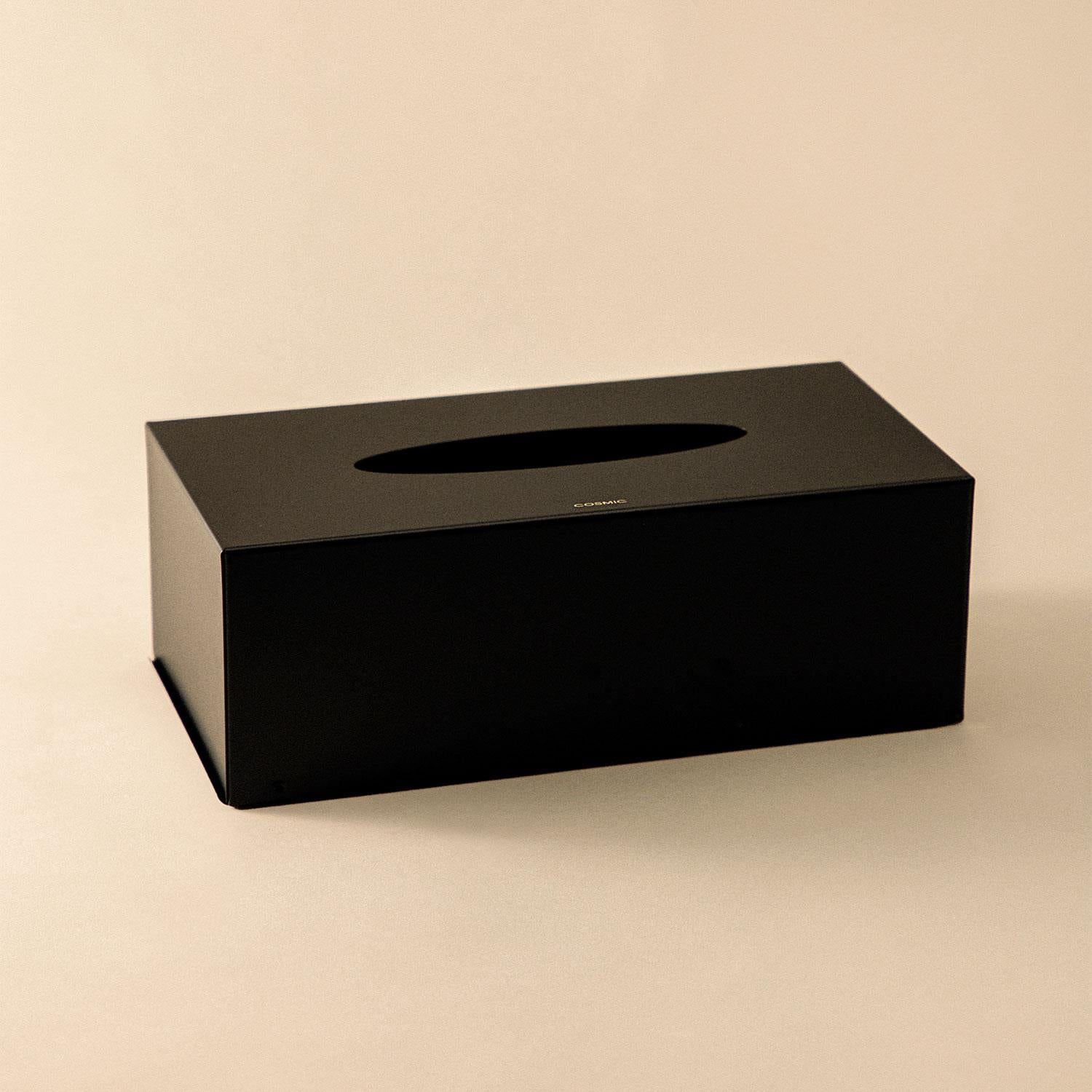 Tissue Box Cover, Matt Black, Free-standing , Collection Architect S+