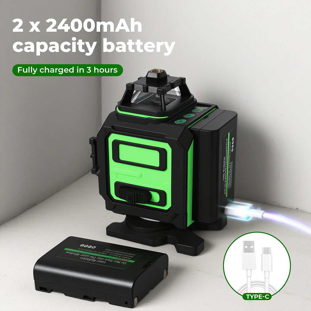 Laser Level 4d 16 Line 360° Green Self -leveling With Remote Tripod | Green