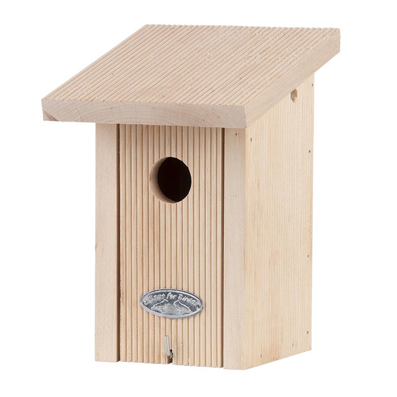 Winter Wren Hanging Bird House With Hinged Front And 18mm Walls | 8 Panel | Beige
