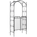 Garden Decorative Metal Arch With Gate, 108x45x215 Cm