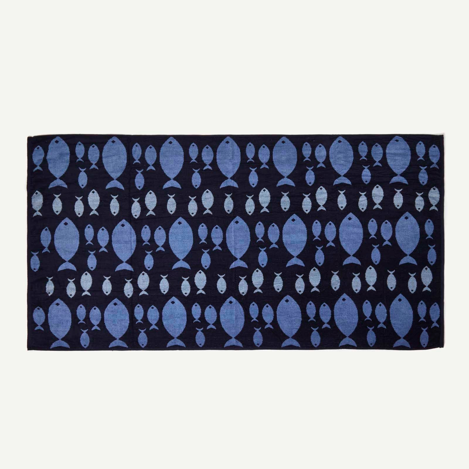 Blue Fish 100% Recycled Cotton Beach Towel