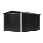 Breeins 8 X 10ft Large Metal Outdoor Storage Shed with Apex Roof, Lockable Double Sliding Doors & Air Vents, Weather-Resistant Garden Tool Storage House