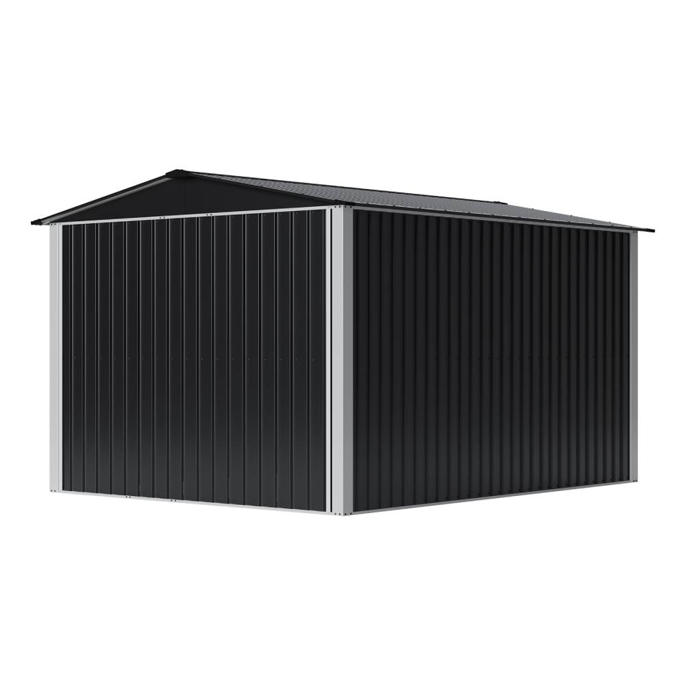 Breeins 8 X 10ft Large Metal Outdoor Storage Shed with Apex Roof, Lockable Double Sliding Doors & Air Vents, Weather-Resistant Garden Tool Storage House