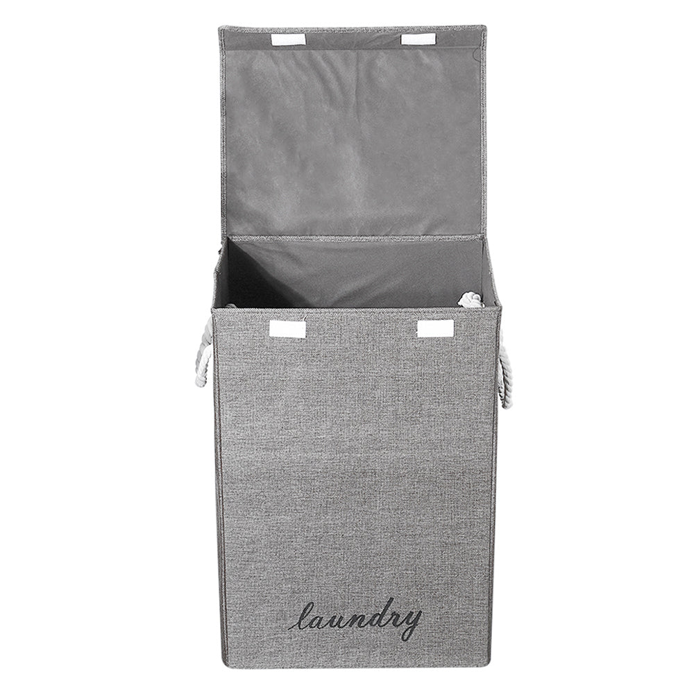 Foldable Home Laundry Baskets Laundry Hamper With Lid And Rope Handles