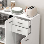 Sideboard Kitchen Storage Cabinet 2 Drawers And Shelves | One Size | White