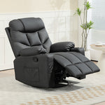 Manual Recliner Chair W/ Footrest Cup Holder | Black