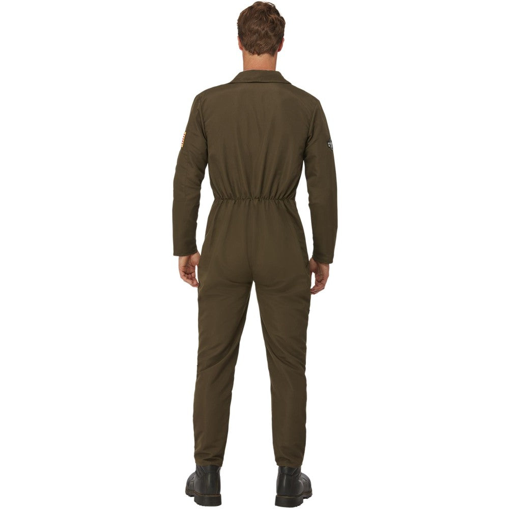 Top Gun Maverick Men's Aviator Costume, Green | Medium