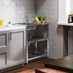 75cm W X 40cm D X 80cm H Bathroomdeco Stainless Steel One Compartment Sink With Shelves And Drainboard