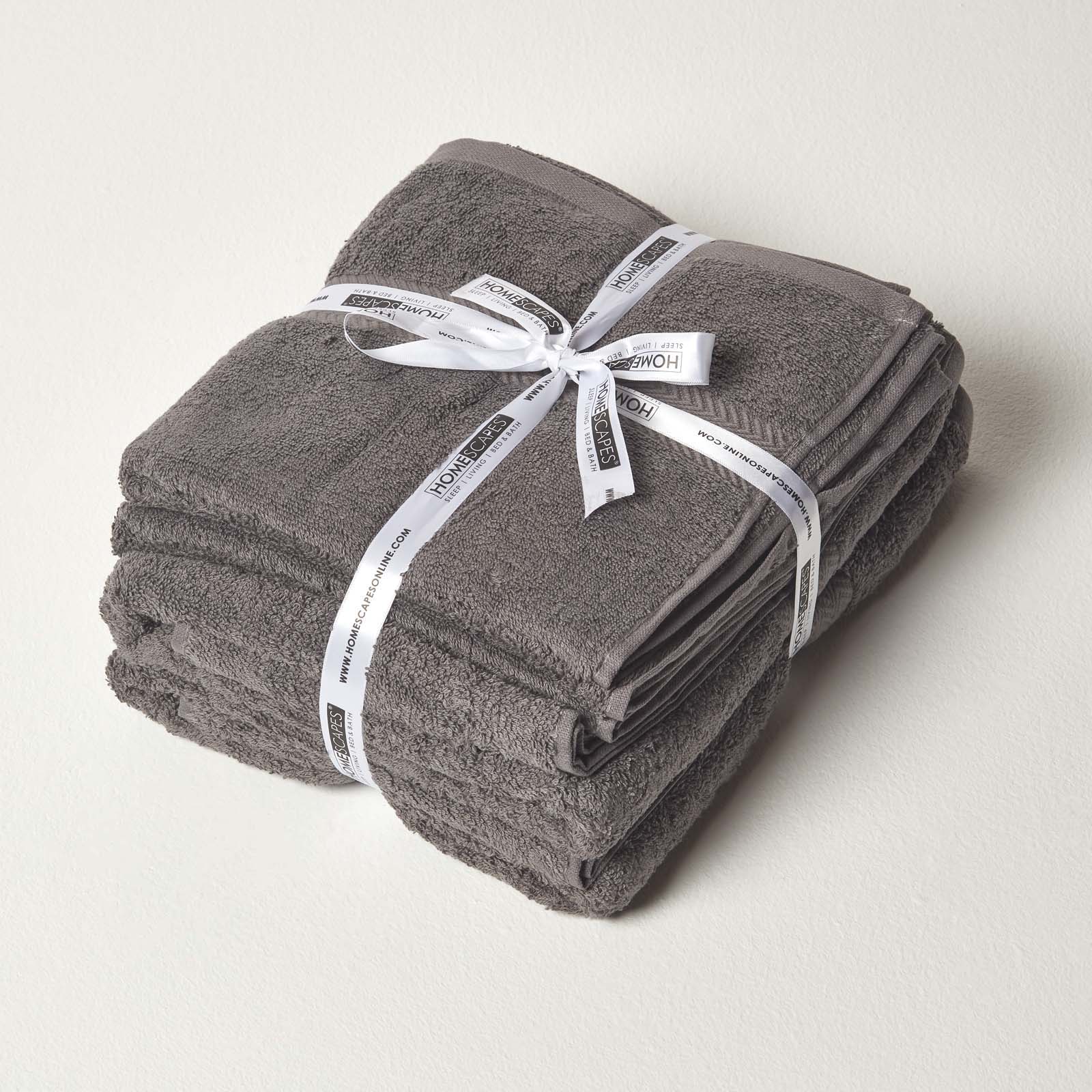 100% Combed Egyptian Cotton 500 Gsm Towels | Set-of-4 | Slate Grey