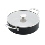 KitchenAid Cookware Coloured Aluminium Covered Skillet With 2 Handles, 24cm, Matt Black