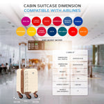 40x20x25cm Cabin Carry-on Suitcase - Lightweight, Durable, 4-wheel Luggage - 100+ Airlines Approved | Cabin | Cream