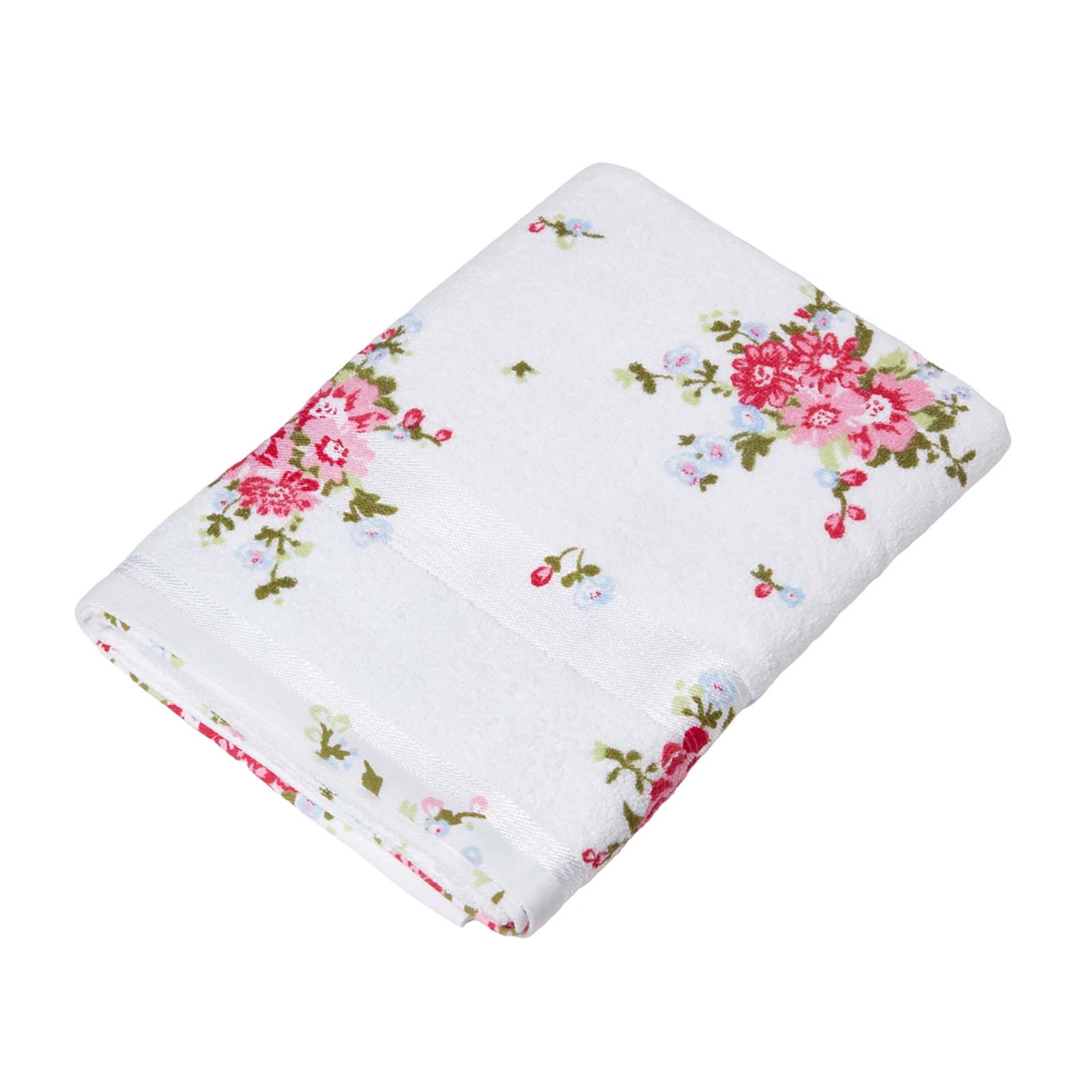 Floral Printed 100% Cotton Towel | Bath Towel | White