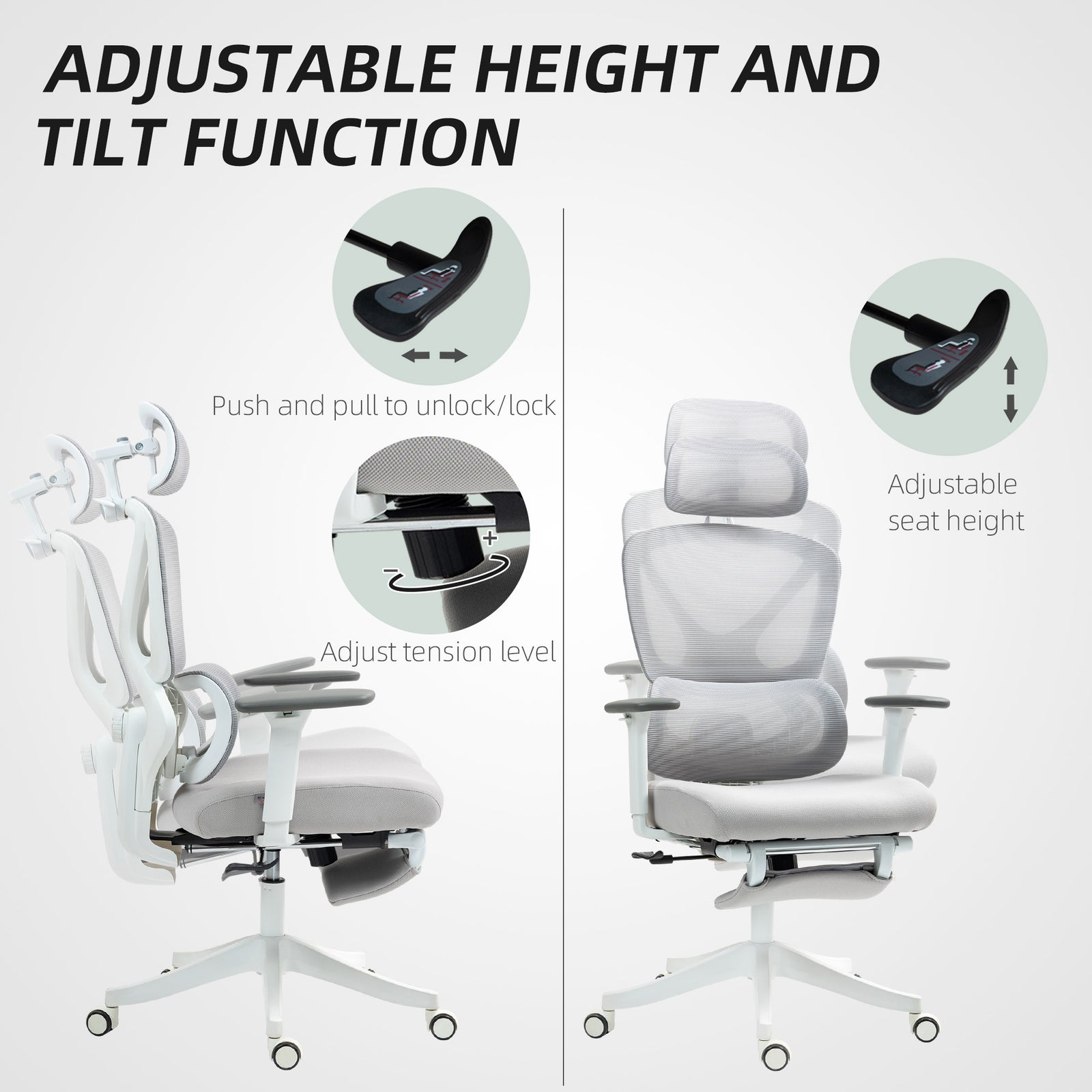 Ergonomic Office Chair Recliner Computer Chair With Footrest