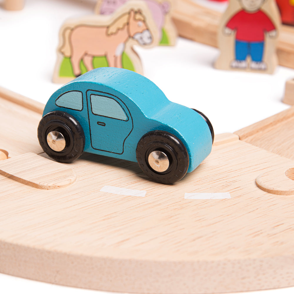 Bigjigs Toys Wooden Road & Rail Set - 80 Pieces