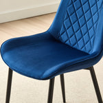 Stylish New York Dining Table Set With 4 Amelia Velvet Chairs | Blue