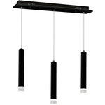 Carbon Black Led Pendant Lamp 3x5w Eye Catching Contemporary Cylindrical Lights With Built In Low Consumption Light Source