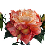 6 X 60cm Peony Artificial Flower Pink 6 Flowers 18 Buds
