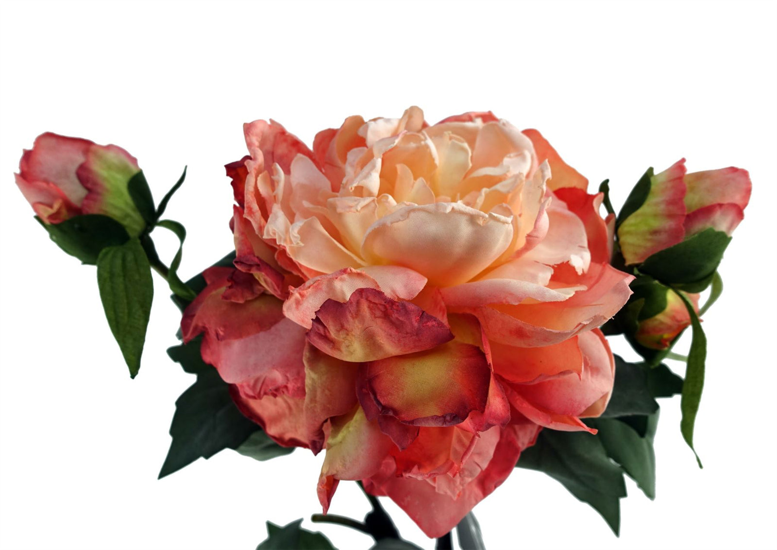 6 X 60cm Peony Artificial Flower Pink 6 Flowers 18 Buds