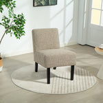 Elara Fabric Armless Accent Chair | Light Brown