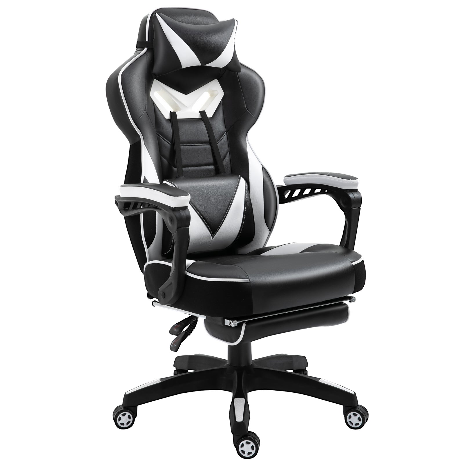 Gaming Chair Reclining W/ Footrest | White