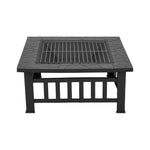 Heavy Duty Outdoor Fire Pit With Mesh Spark Screen And Grill Grate